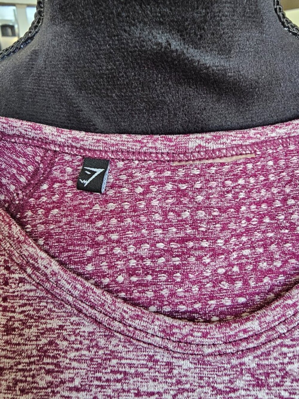 GymShark Vital Seamless Crop-Long Sleeve-Shirt-Small-Plum Women's - Picture 5 of 13